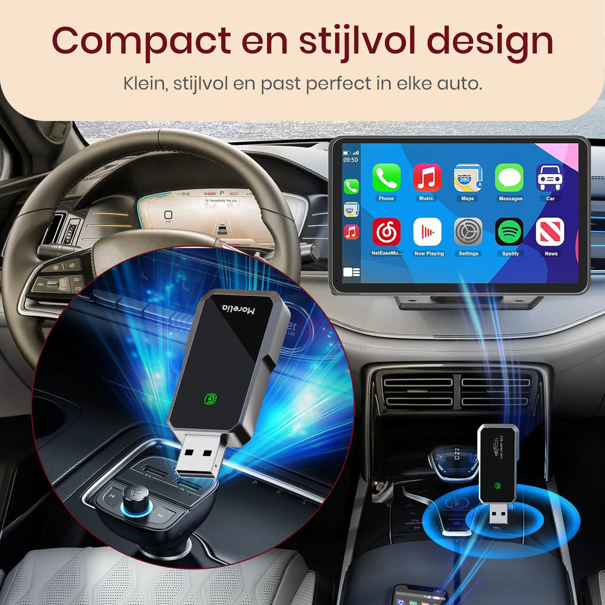 Morelia® Premium Draadloos 2 in 1 CarPlay