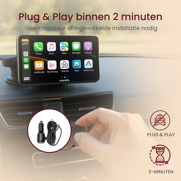 Morelia® Carplay Scherm - 7 inch - Geschikt Voor Apple & Android