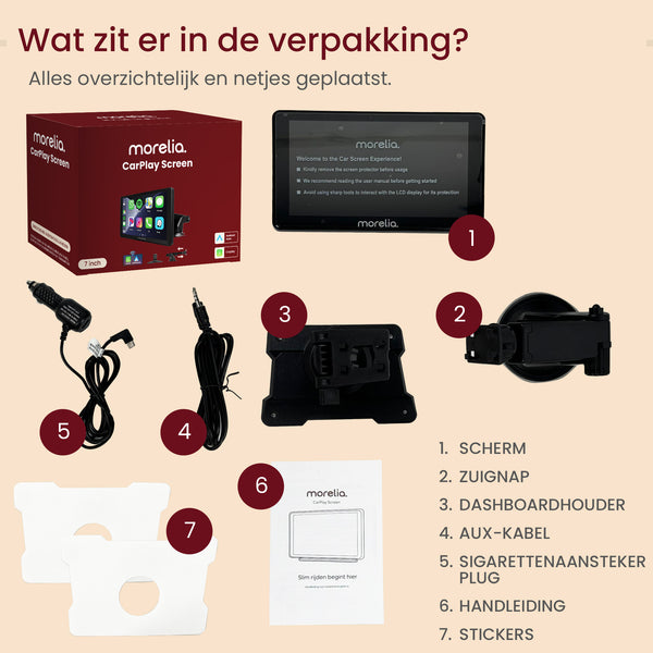 Morelia® Carplay Scherm - 7 inch - Geschikt Voor Apple & Android